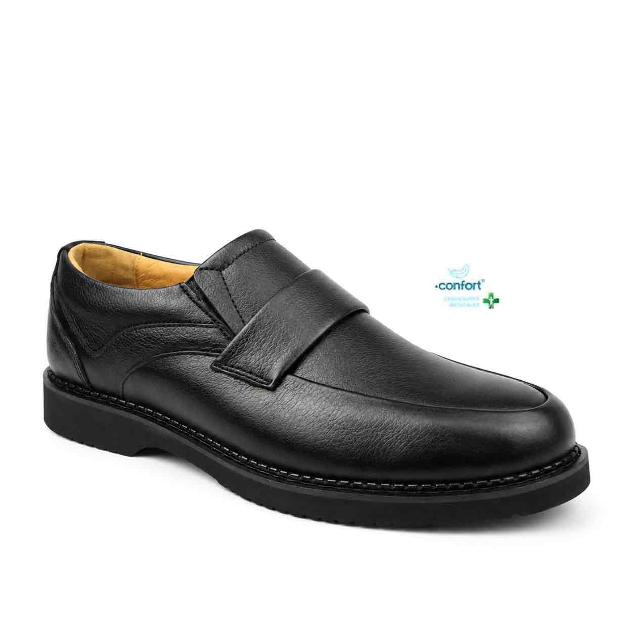 CHAUSSURE CONFORT HOMME  R130 NOIR CUIR ..........  Chaussures confort Maroc